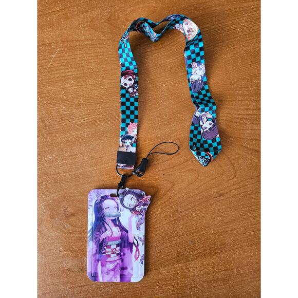 Nezuko Demon Slayer Lanyard + Badge Holder Set & Charm Cute Anime Accessory - Picture 5 of 6